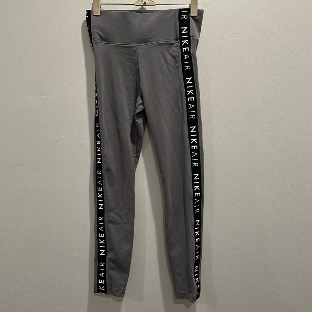 Nike leggings. Size S. New w/out tags. Gray w/ black & white logo stripe.